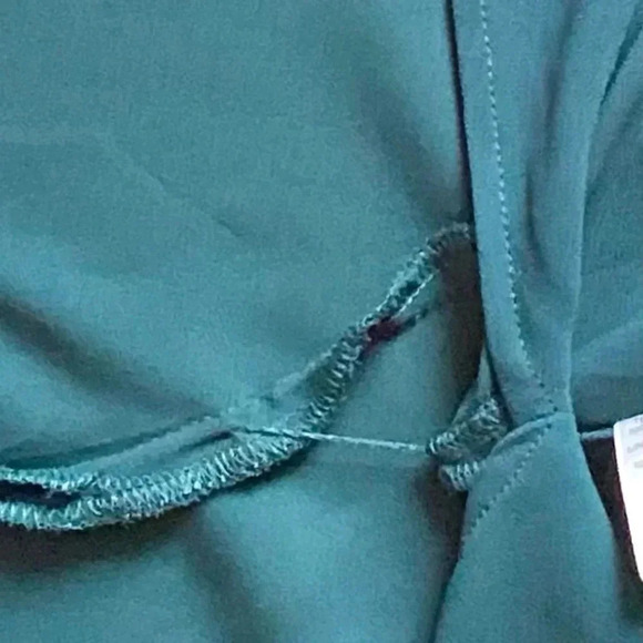 ANN TAYLOR LOFT |Women’s Teal Strapy Dolphin Hem Sheath Mini Shift Dress Size XS - Picture 7 of 9